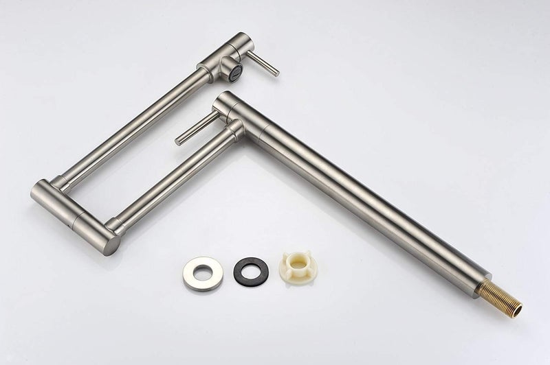 sumerain Deck Mount Pot Filler Faucet Brushed Nickel Finish with Extension Shank and 20" Dual Swing Joints Spout, SUMERAIN - Image 4